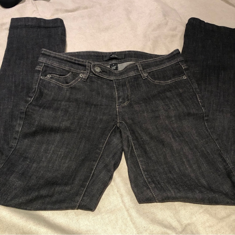 Noir Black Denim Jeans Straight Leg